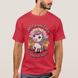 T-shirt Juste Une licorne Dans Un Monde De Chevaux garçon