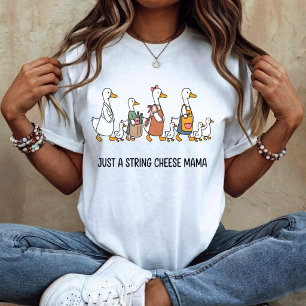 T-shirt Juste une maman oie au fromage en fil