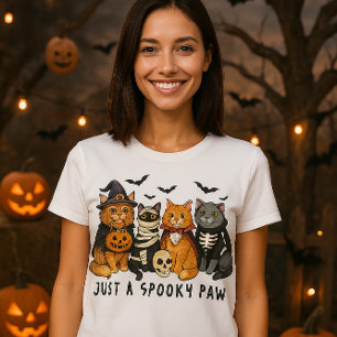 T-shirt Juste une patte effrayante Halloween Chats