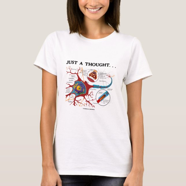 T-shirt Juste une pensée… (Neurone/synapse) (Devant)