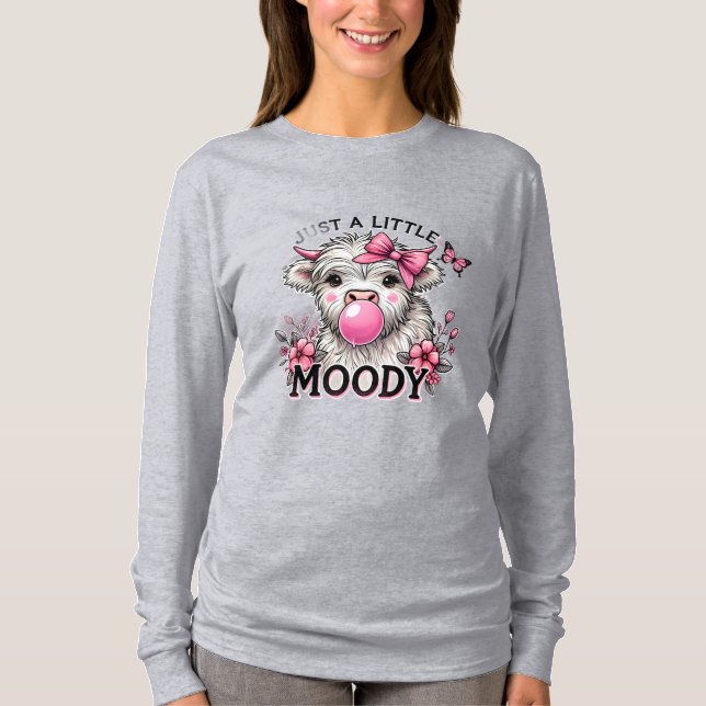 T-shirt Juste une petite vache bébé lunatique (Devant)