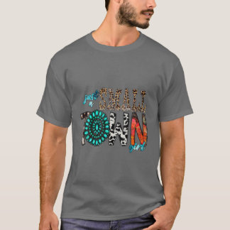 T-shirt Juste Une Petite Ville Leopard Cowhide Western
