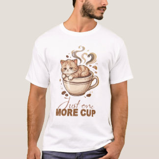 T-shirt Juste une tasse de plus Mignon Chat Café