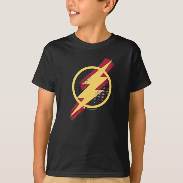 T-shirt Justice League | Brush & Halftone Flash Symbol (Devant)