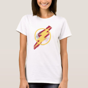 T-shirt Justice League Brush & Halftone Flash Symbol