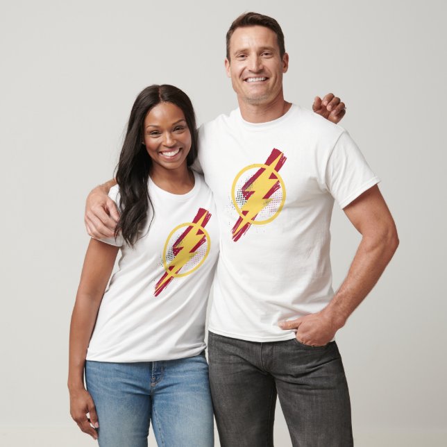 T-shirt Justice League | Brush & Halftone Flash Symbol (Unisexe)