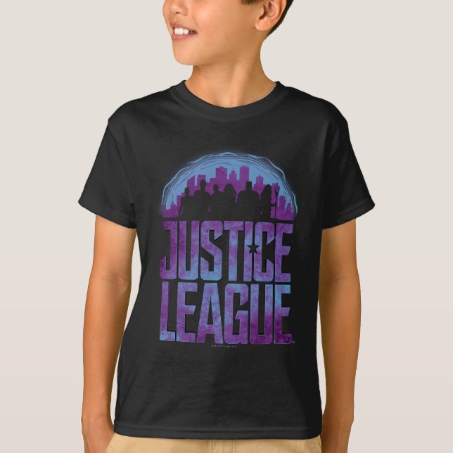T-shirt Justice League | Justice League City Silhouette (Devant)