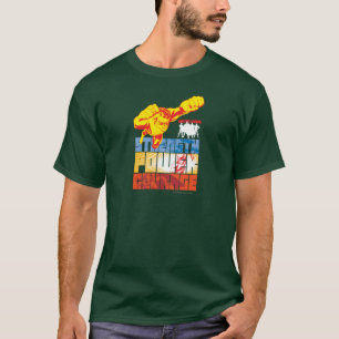 T-shirt Justice League Strength. Le pouvoir. Courage. Cara