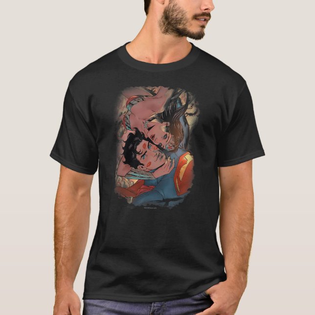 T-shirt Justice League Superman & Wonder Woman Love Birds  (Devant)