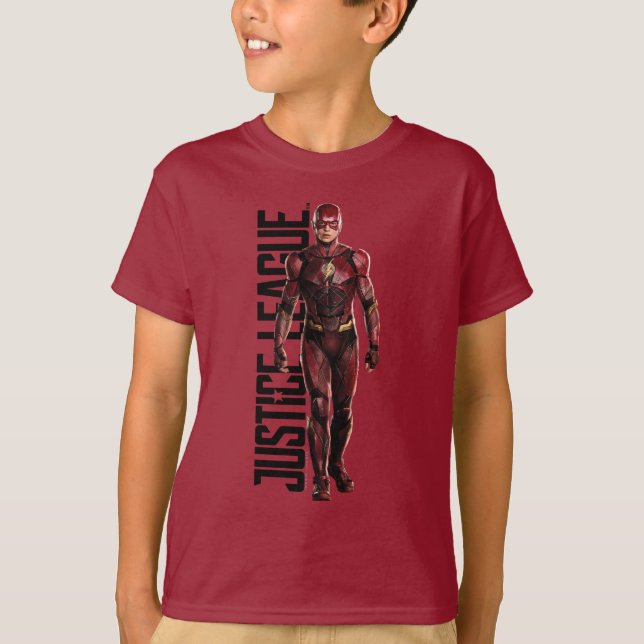 T-shirt Justice League | The Flash On Battlefield (Devant)