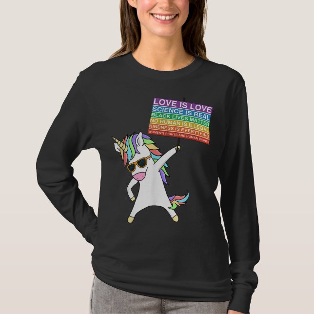 T-shirt Justice sociale Unicorne protestation femmes égali (Devant)