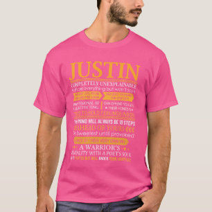 T-shirt Justin First Name Shirt - Nom personnalisé Justin