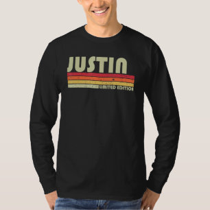 T-shirt JUSTIN Nom cadeau Personnalisé Funny Retro Vintage