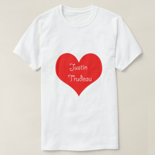 T-shirt Justin Trudeau Canada Coeur tendre Design Rouge Bl