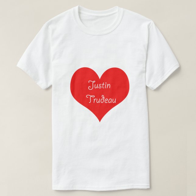 T-shirt Justin Trudeau Canada Coeur tendre Design Rouge Bl (Design devant)