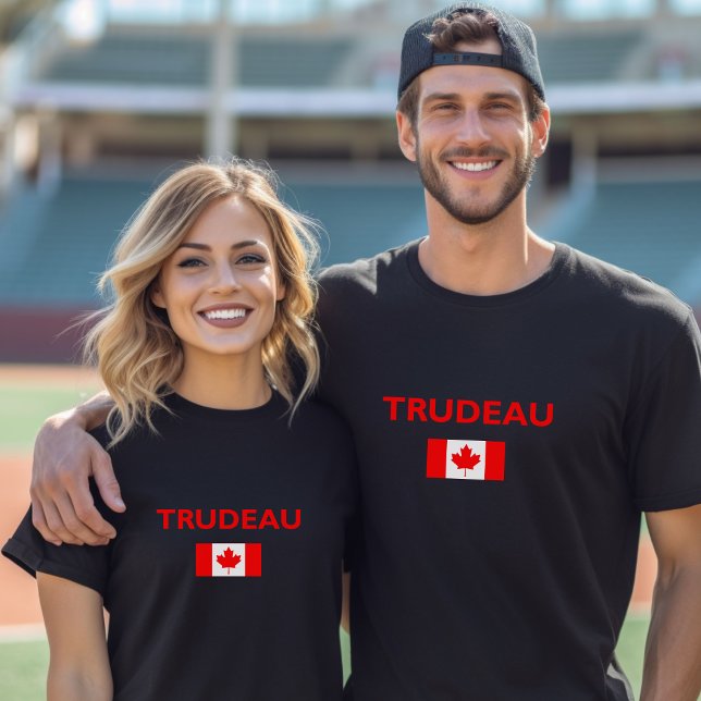 T-shirt Justin Trudeau Canada Drapeau canadien foncé (Créateur téléchargé)