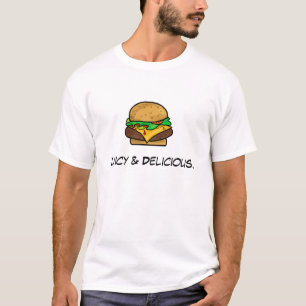 T-shirt juteux et délicieux de cheeseburger