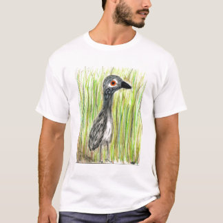 T-shirt juvey de héron de grand bleu dans les roseaux