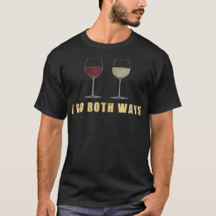 T-shirt J'Y Vais Les Deux Voies Vin Rouge Blanc Boissons A