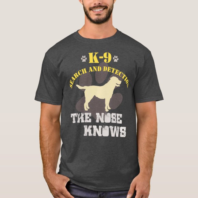 T-shirt K9 Détection Chien Labrador Retriever Sniffer Lab (Devant)