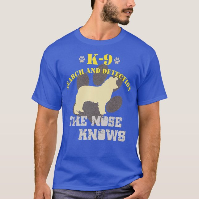 T-shirt K9 Détection Frontière de chien Collie Sniffer Pol (Devant)
