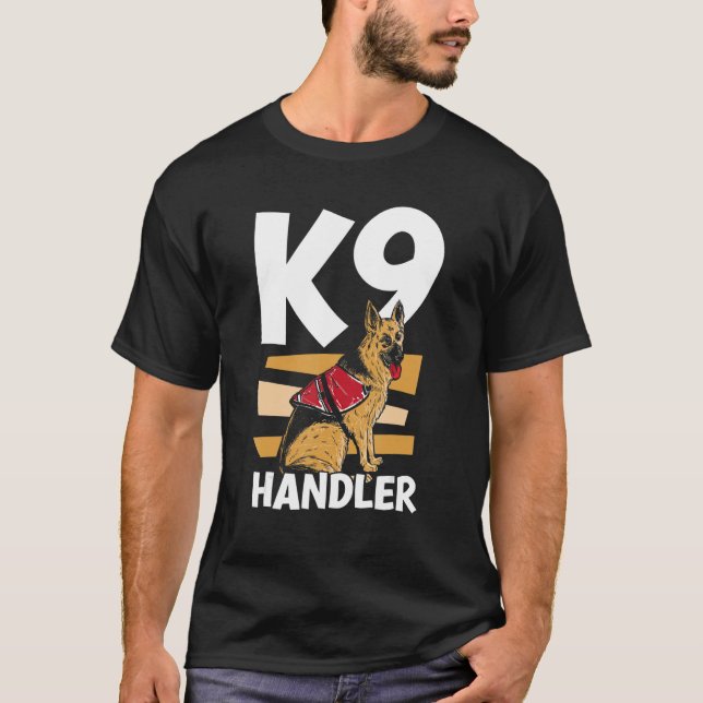 T-shirt K9 Handler Entraîneur Chien Manipulation (Devant)