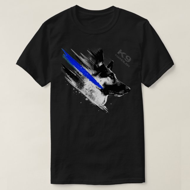 T-shirt k9 handler police chien bleu strie (Design devant)