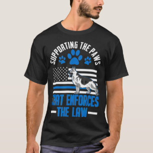 T-shirt K9 Ligne Bleue Mince Allemand Berger Police Chien