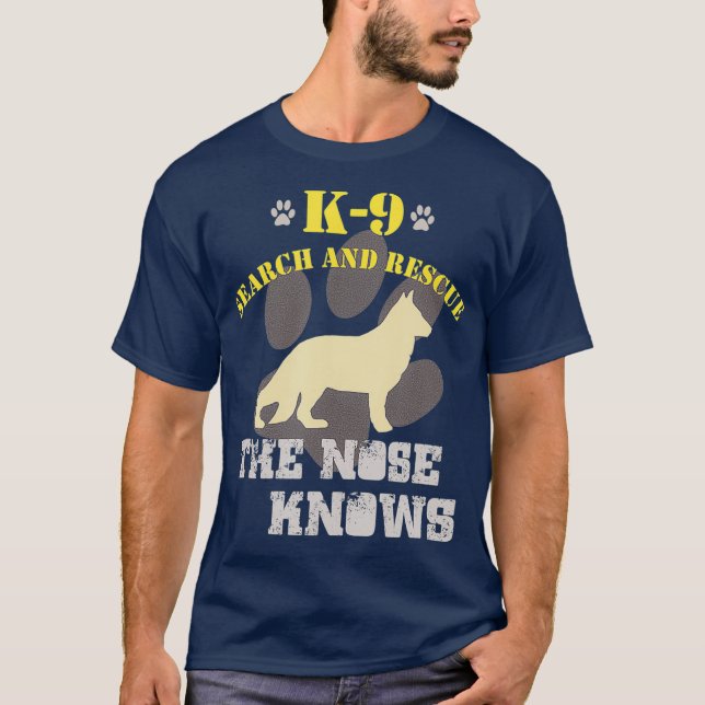 T-shirt K9 Recherche et Secourir allemand Berger Chien GSD (Devant)