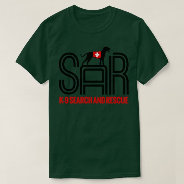 T-shirt K9 Recherche et Secourt SAR (1) (Design devant)