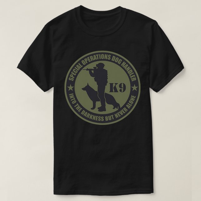 T-shirt K9 Spécial Operations Chien Handler Subduit 1 (Design devant)