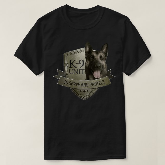 T-shirt K9 Unité berger belge Malinois Mechelaar 3 (Design devant)