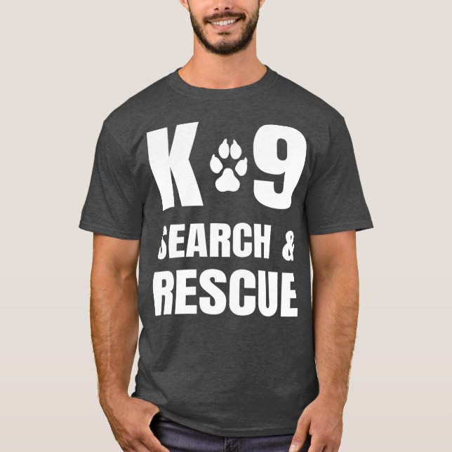 T-shirt K-9 Recherche Et Secourt K9 SAR Chien Paw Canine U (Devant)