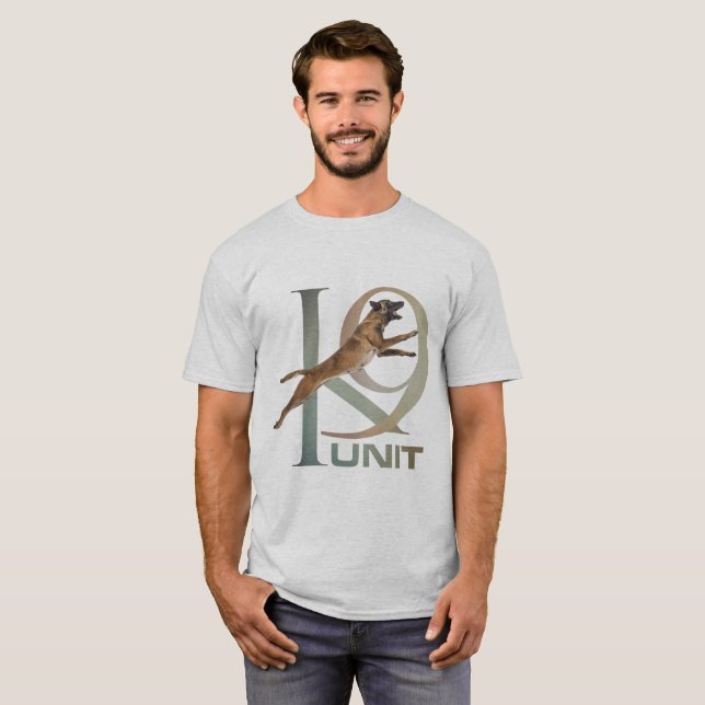 T-shirt K-9 unité - unité Malinois de chien policier (Devant entier)