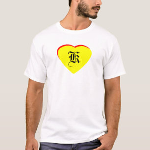 T-shirt "K" Coeur Jaune Rouge Faire-part de mariage Le MUS