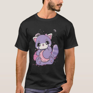 T-shirt K Decora Fairy Kei Red Panda Moon Otaku Anime Nugo