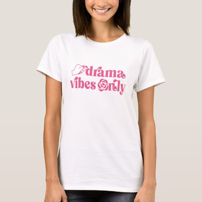 T-shirt K-Drama Vibes Only Rose Typography (Devant)
