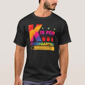 T-shirt K est pour l'enseignant de maternelle Élève Retour