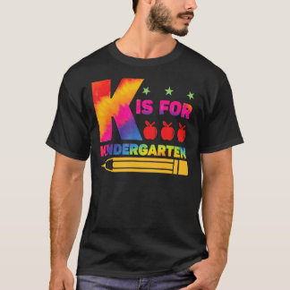 T-shirt K est pour l'enseignant de maternelle Élève Retour