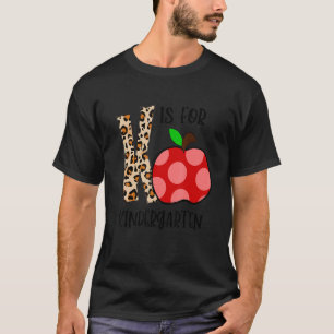 T-shirt K est pour l'enseignant de maternelle Léopard Buff