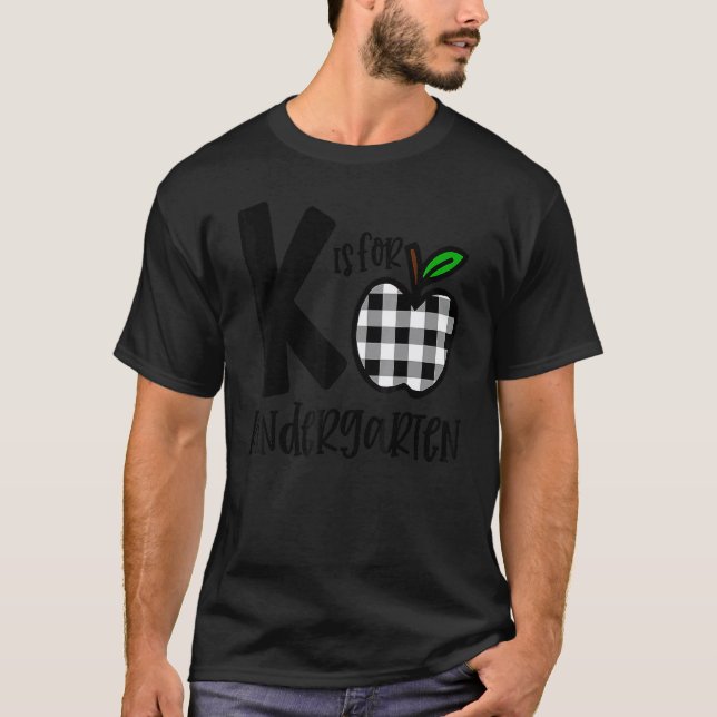 T-shirt K est pour l'enseignant de maternelle Léopard Buff (Devant)