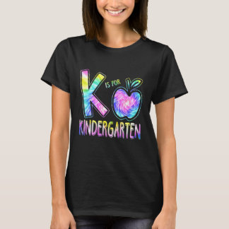 T-shirt K est pour l'enseignant de maternelle Tie Dye reto