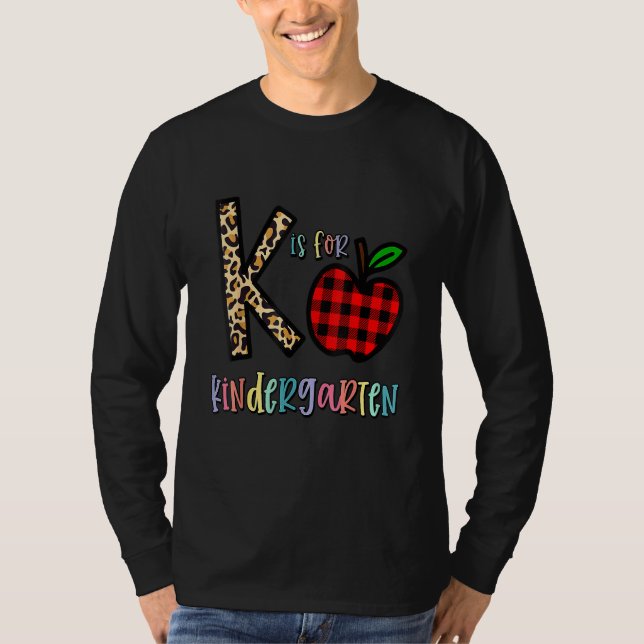 T-shirt K Is For Kindergarten Teacher Cute Leopard (Devant)