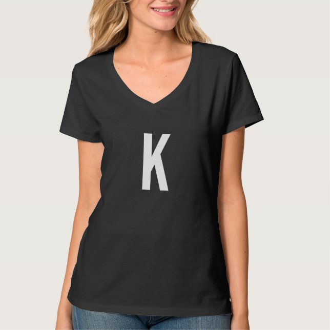 T-shirt K Letter Number Symbol Alphabet Initial Premium (Devant)