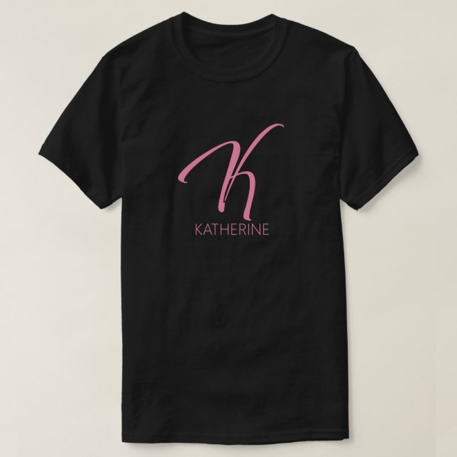 T-shirt K Monogramme personnalisé (Design devant)