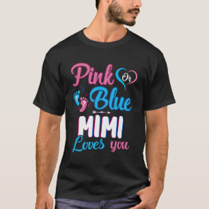T-shirt K or Blue Mimi vous aime Baby shower de révélation