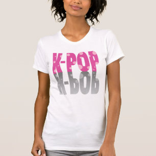 T-shirt K-Pop avec points et ombre en rose