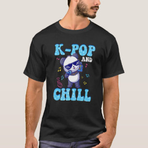 T-shirt K Pop Et Chill Mignon Panda Corée Musique  Fans Fi