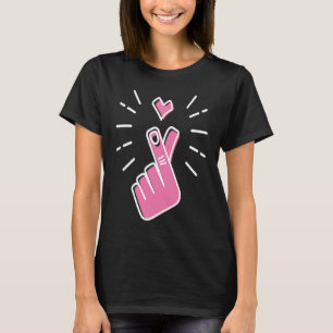 T-shirt K Pop Musique Coréenne Snapping Doigt Avec Coeur K