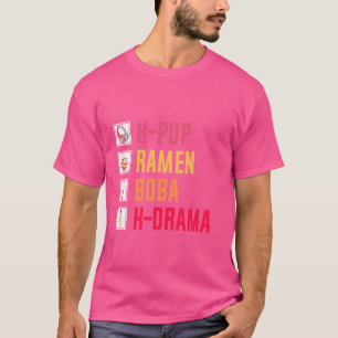 T-shirt K-Pop Ramen Boba K-Drama Musique coréenne Coeur co